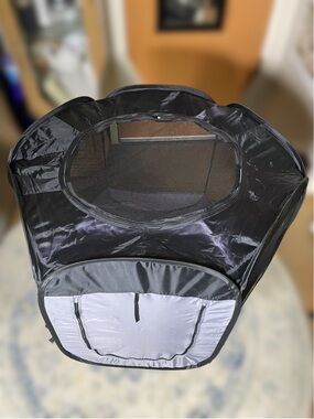 Portable Black and Gray Pop-Up Pet Playpen